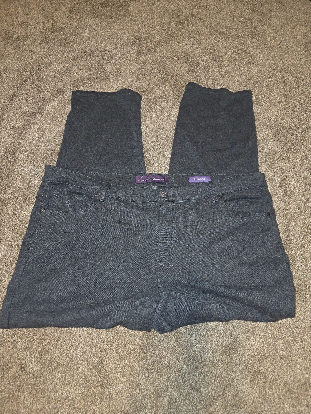 ๐ 3/$15 Gloria Vanderbilt Amanda 18W Straight Leg Stretch Gray Dress Pants - Picture 6 of 11